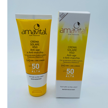 Amavital Crema Solare Viso SPF50 Anti-Età e Anti-Macchia 50ml