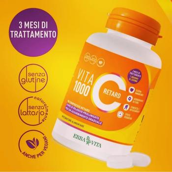 VITAMINA C 1000 RETARD ERBAVITA 90 compresse 3 MESI DI CURA!